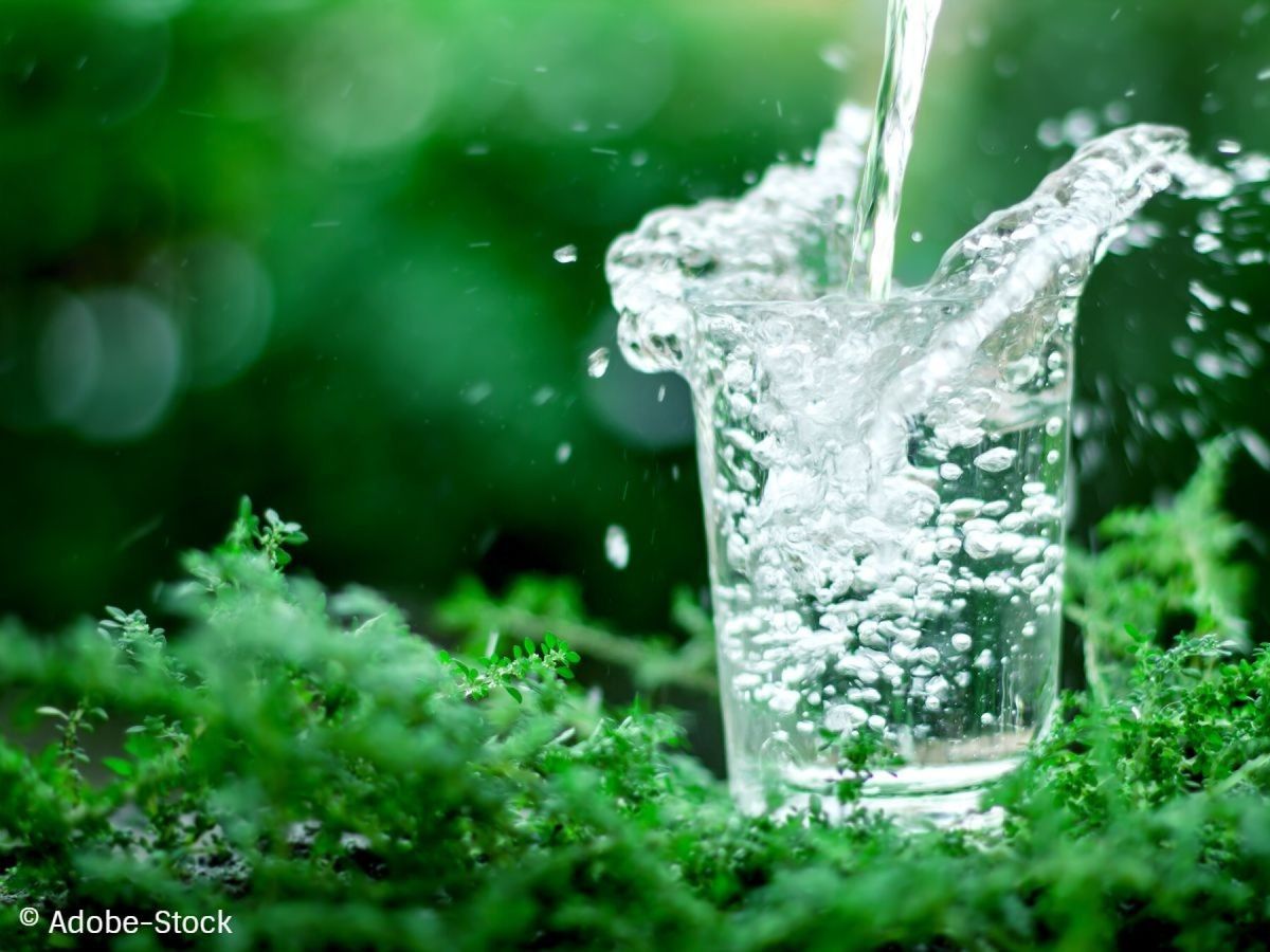 eau plate verre