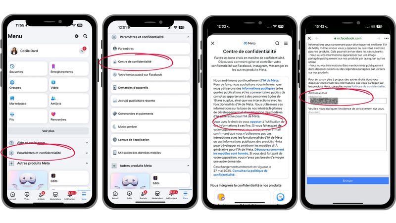 Tuto Meta confidentialité IA