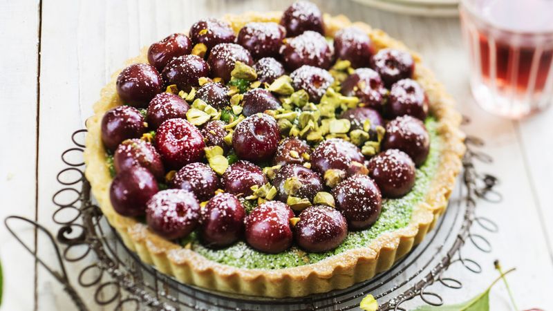 tarte cerises pistaches